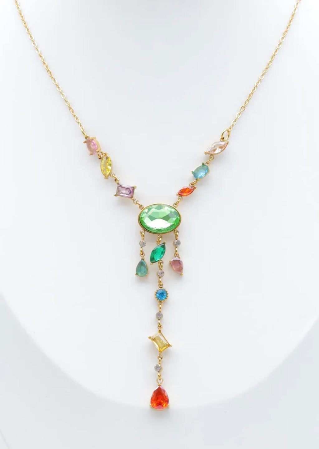 Collier Y pierres scintillantes doré BIJOUX MYSTÈRES