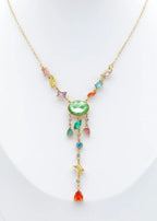 Collier Y pierres scintillantes doré BIJOUX MYSTÈRES