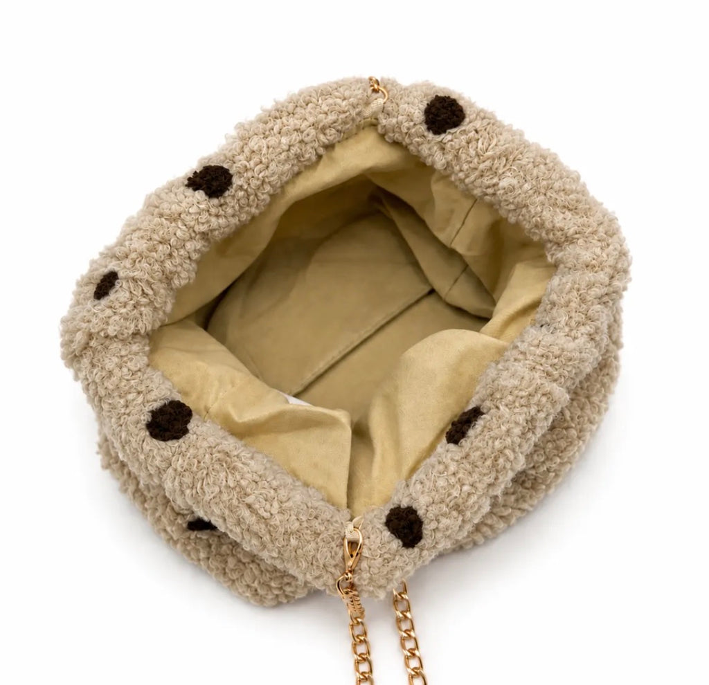 Pochette moumoute pois chaîne dorée GALLANTRY