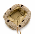 Pochette moumoute pois chaîne dorée GALLANTRY