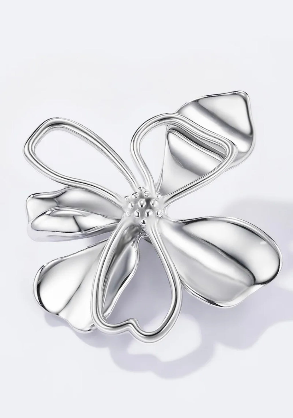 Broche fleur ajourée en acier inoxydable ÉLINE L’ATELIER