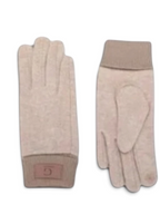Gants d'hiver BROCK GALLANTRY en maille beige avec revers côtelé et logo G discret sur le poignet