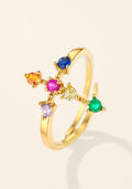 Bague Croix Zircons Multicolores Éline — BYREN | ÉLINE L'ATELIER
