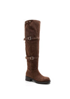 Bottes hautes à double boucle effet suédé STEPHAN PARIS