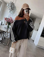 Pull Épaule Dénudée à Bandes Forcyma