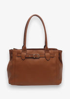 Sac cabas grainé à boucle dorée BESTINI