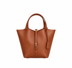 Sac à main panier en cuir lisse LOUISA LEE