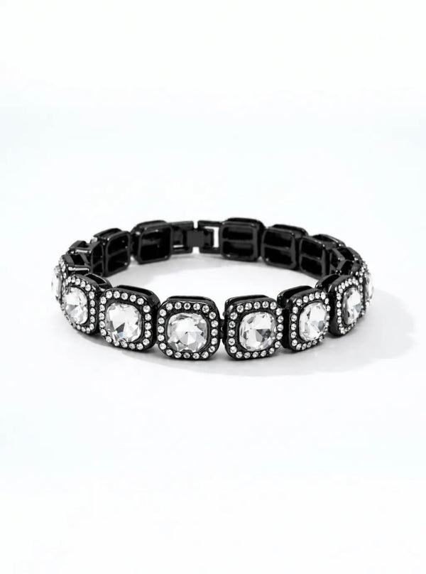 Bracelet Strass Pierres Carrées 20cm ÉLINE L'ATELIER