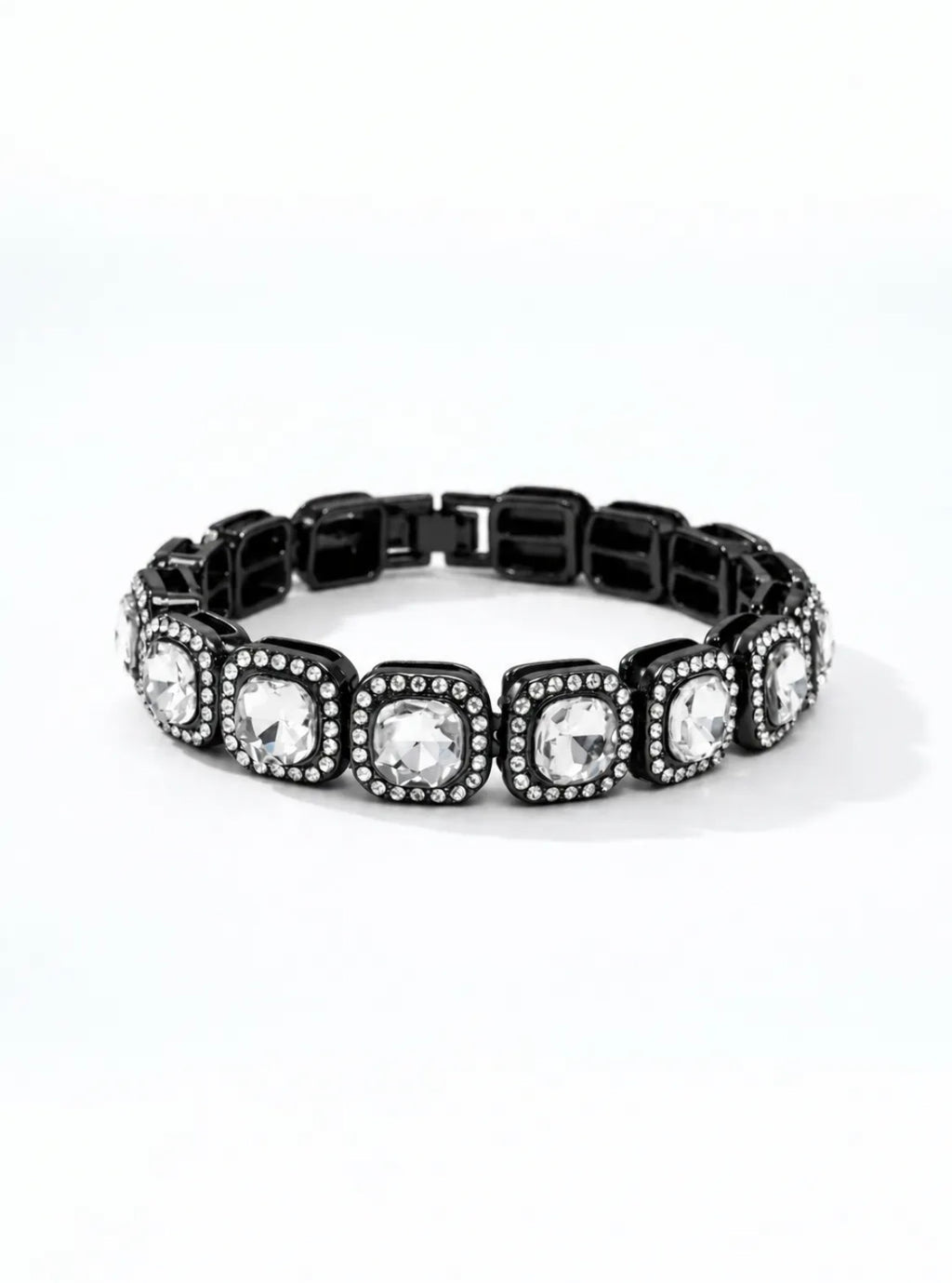 Bracelet Strass Pierres Carrées 20cm ÉLINE L'ATELIER