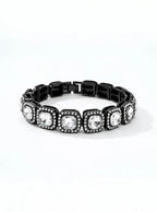 Bracelet Strass Pierres Carrées 20cm ÉLINE L'ATELIER