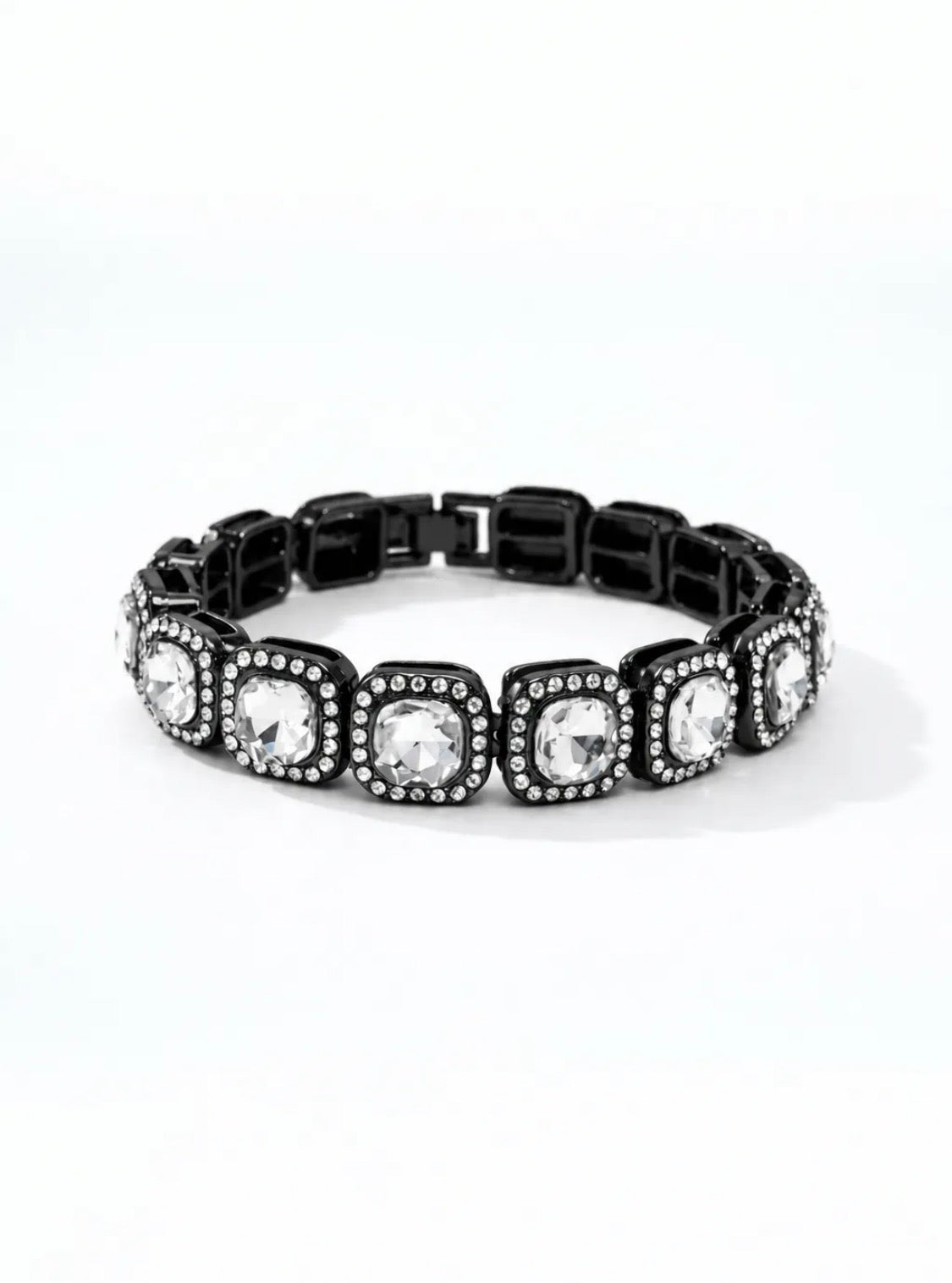 Bracelet Strass Pierres Carrées 20cm ÉLINE L'ATELIER