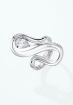 Bague Sculptée Ondulée Zircon Goutte Éline — BYREN | ÉLINE L'ATELIER