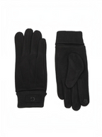Gants d'hiver noirs BROCK GALLANTRY en maille douce avec revers côtelé et logo G discret sur le poignet