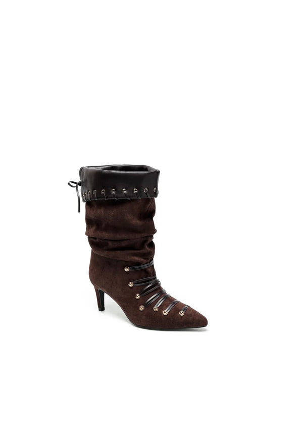 Bottes mi-mollet velours froissé STEPHAN PARIS