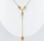 Collier en Y maille marine et strass BIJOUX MYSTÈRES