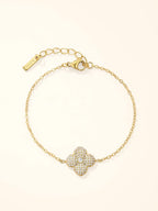 Bracelet Chaîne Fine Trèfle Pavé Zircons ÉLINE L'ATELIER