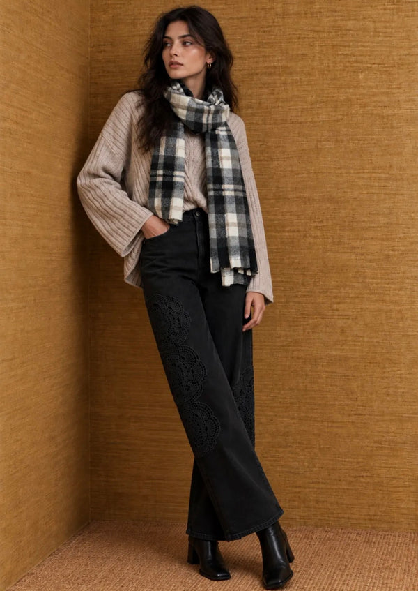Écharpe à carreaux tartan pailletée ÉLINE L’ATELIER