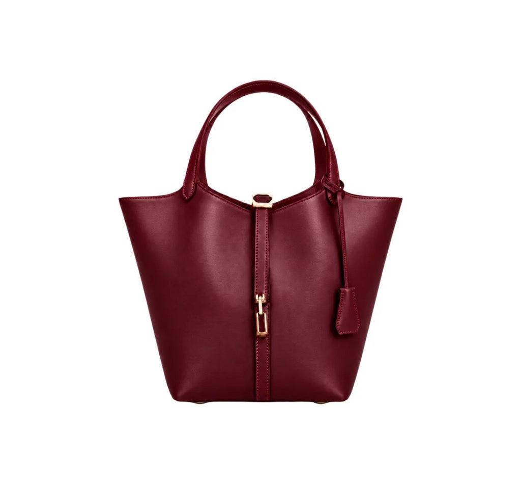 Sac à main panier en cuir lisse LOUISA LEE