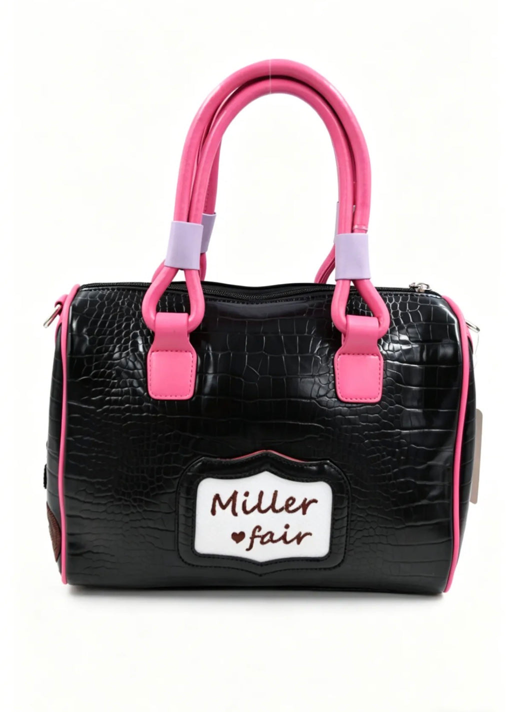 Sac à main noir et rose à motifs Londres SYSTYLE