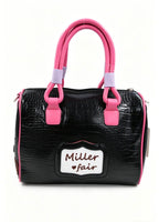Sac à main noir et rose à motifs Londres SYSTYLE