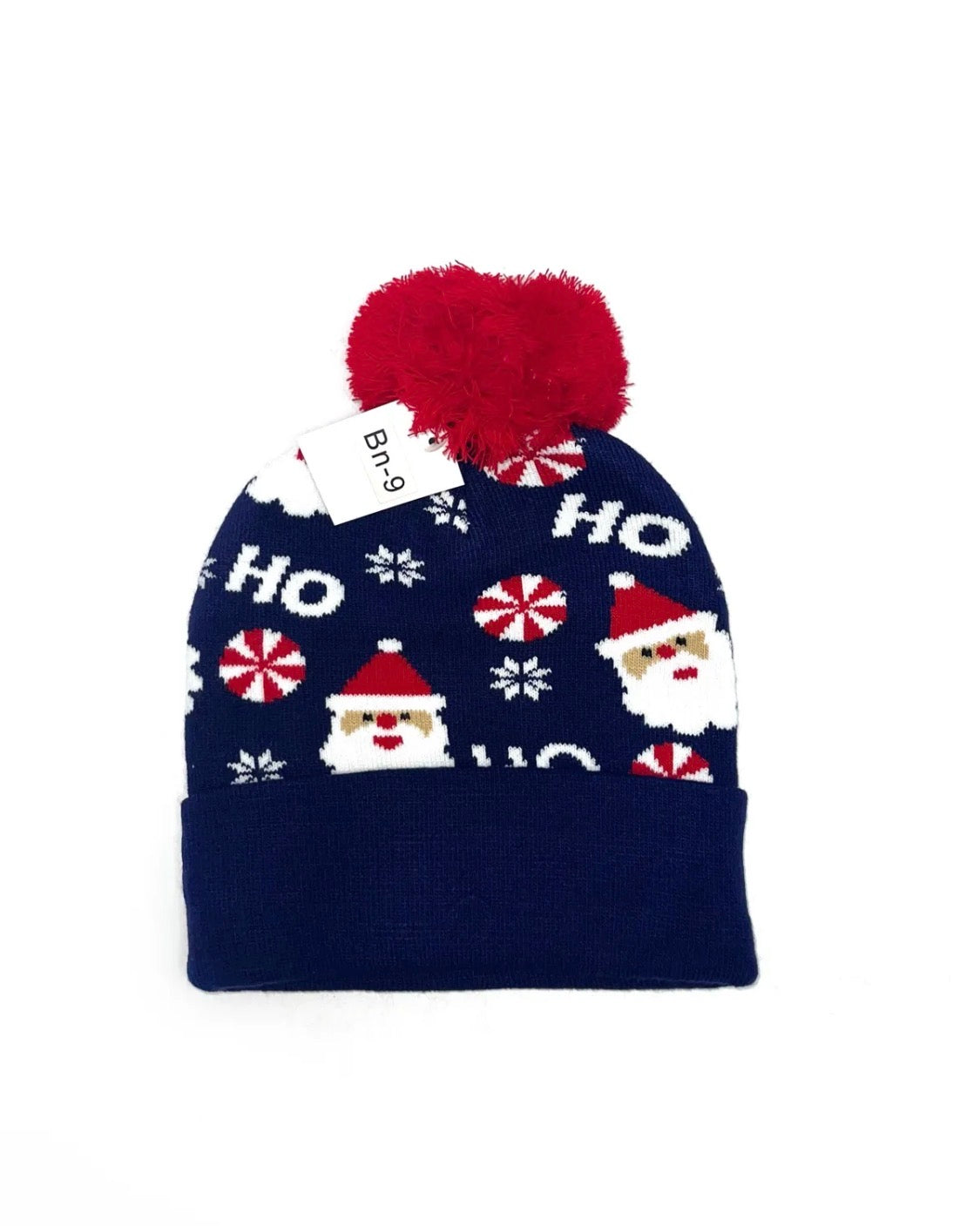 Bonnet de Noël à pompon et motifs festifs LINETA