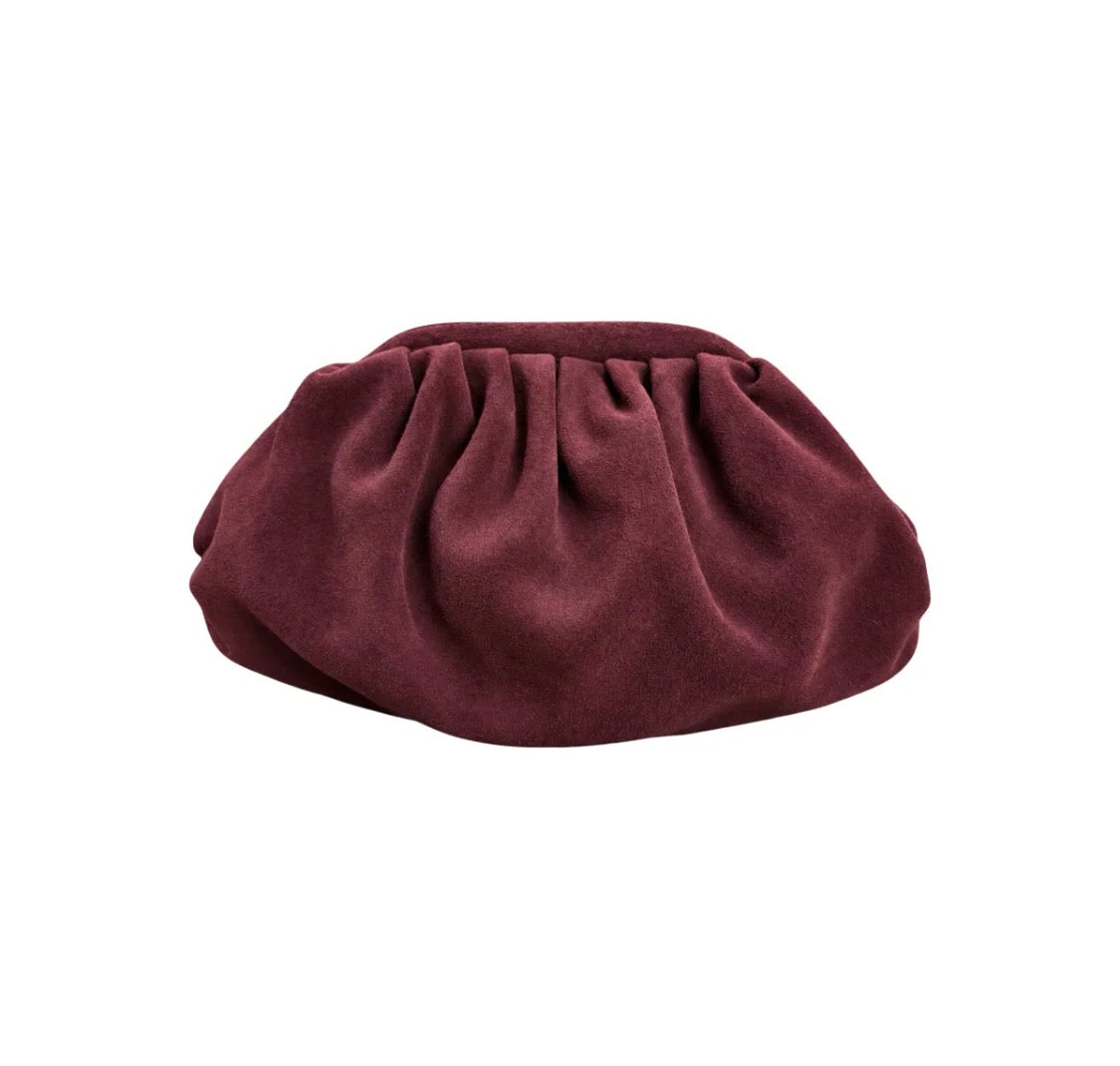 Sac plissé en cuir suédé avec chaînette LOUISA LEE