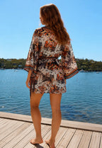Kimono femme imprimé animalier à nouer FRIME