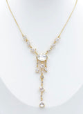 Collier Y pierres scintillantes doré BIJOUX MYSTÈRES