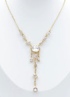 Collier Y pierres scintillantes doré BIJOUX MYSTÈRES