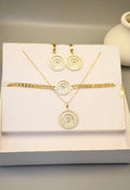 Parure de bijoux Rosa — Collier, Boucles d'oreilles & Bracelet Acier Inoxydable