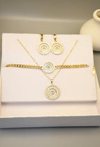 Parure de bijoux Rosa — Collier, Boucles d'oreilles & Bracelet Acier Inoxydable