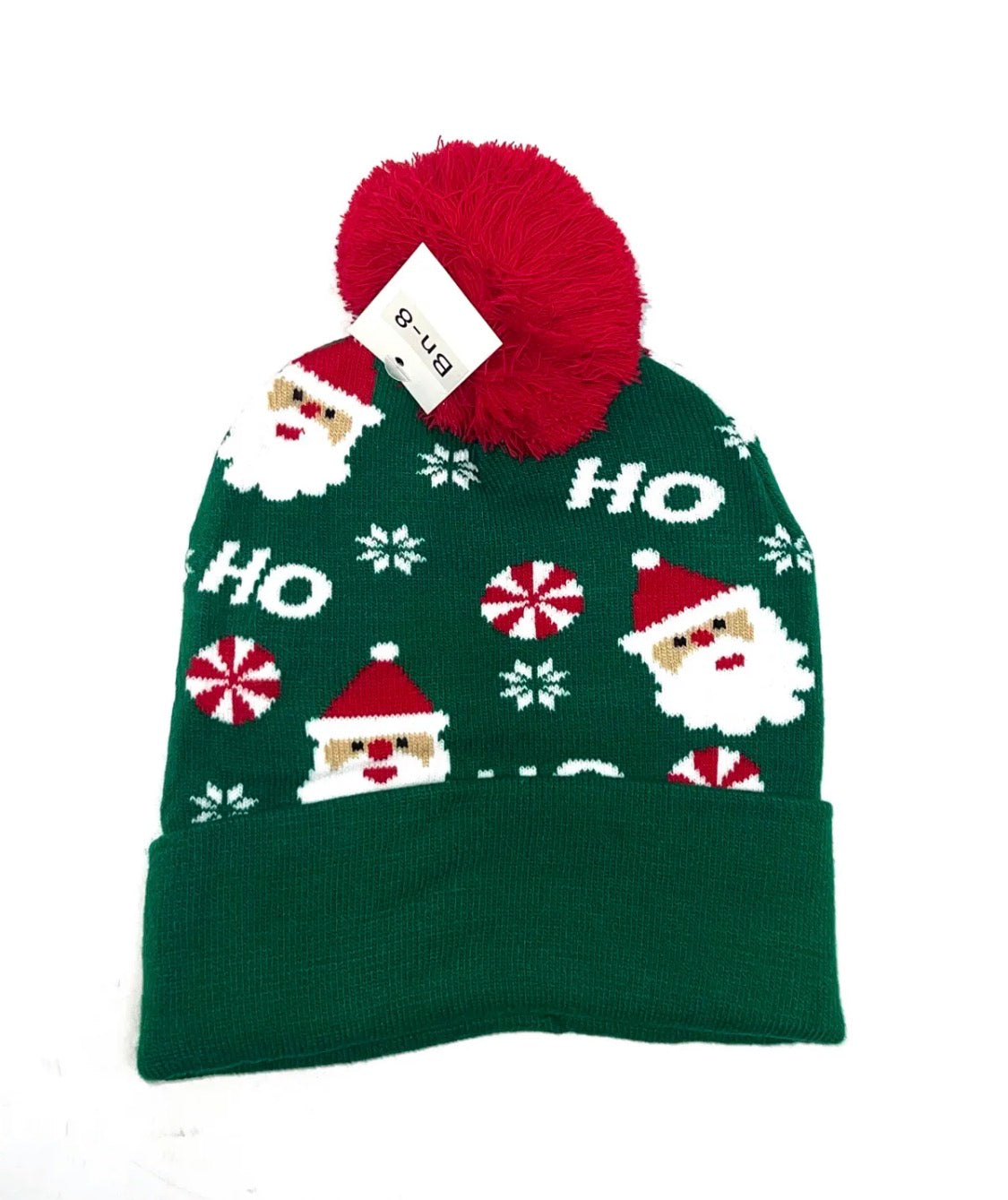 Bonnet de Noël à pompon et motifs festifs LINETA
