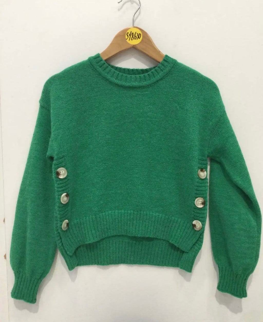 Pull enfant col rond boutons dorés GRASSTAR
