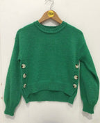 Pull enfant col rond boutons dorés GRASSTAR