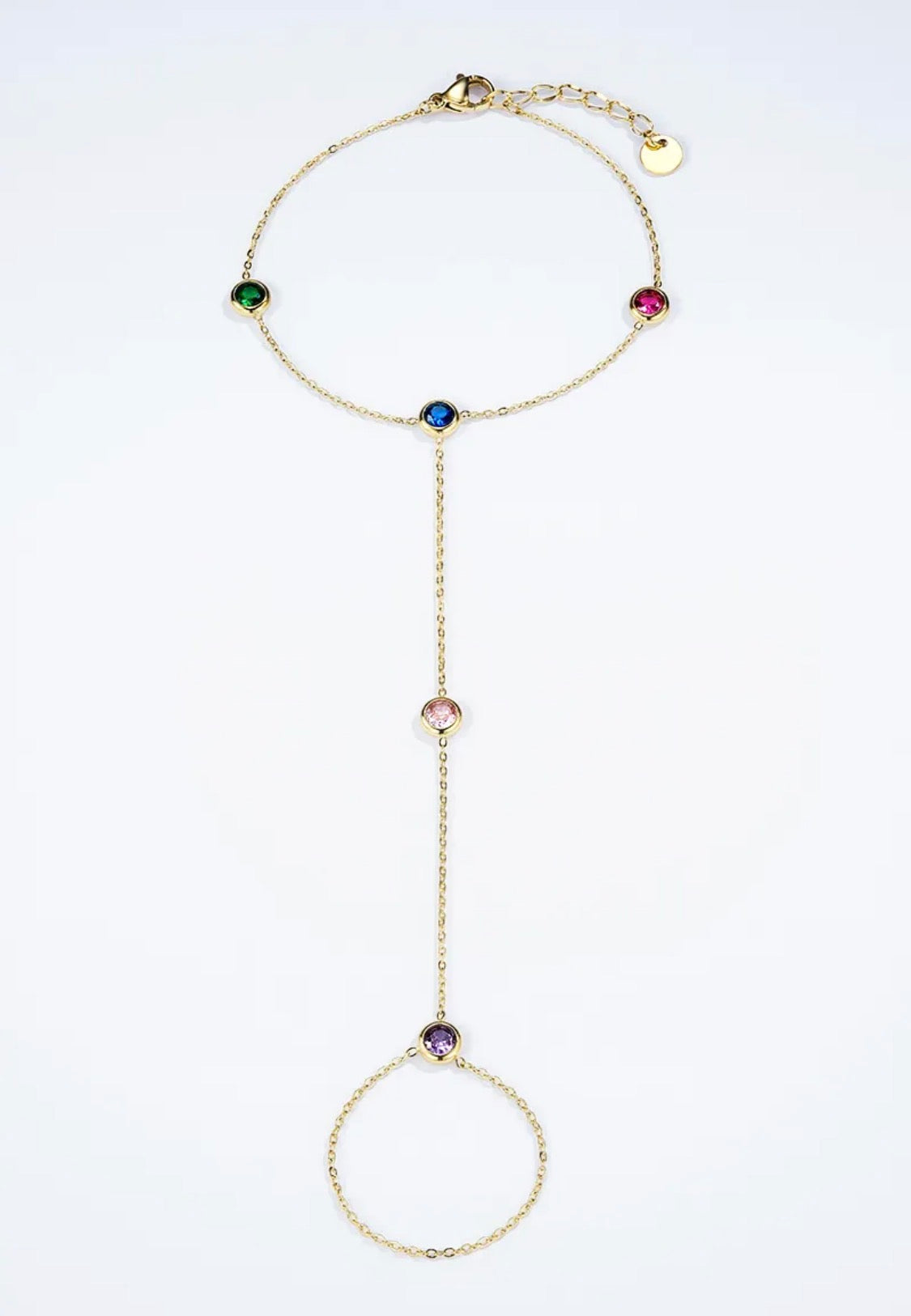 Chaîne de main cristaux multicolores Éline l'atelier