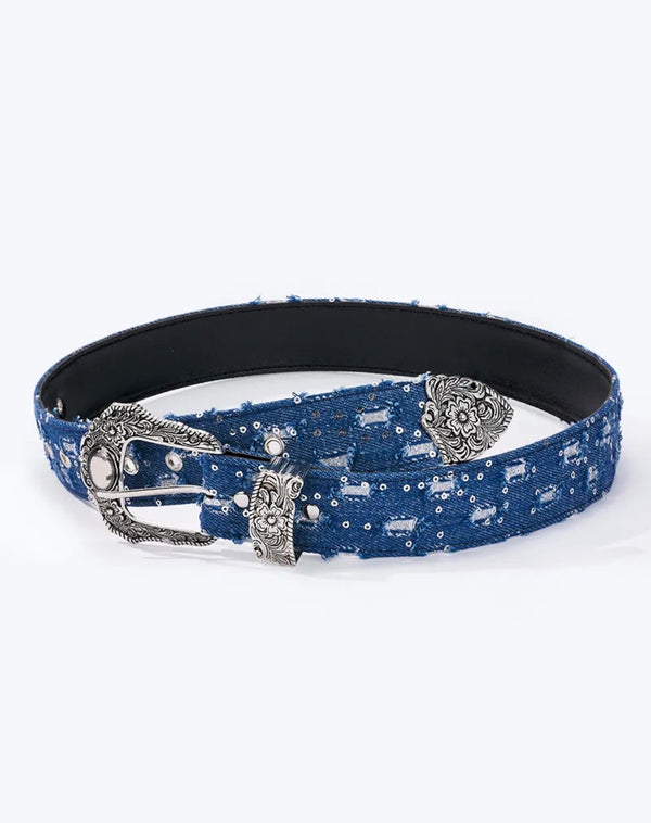 Ceinture Suédine Strass Boucle Ciscelée ÉLINE L'ATELIER