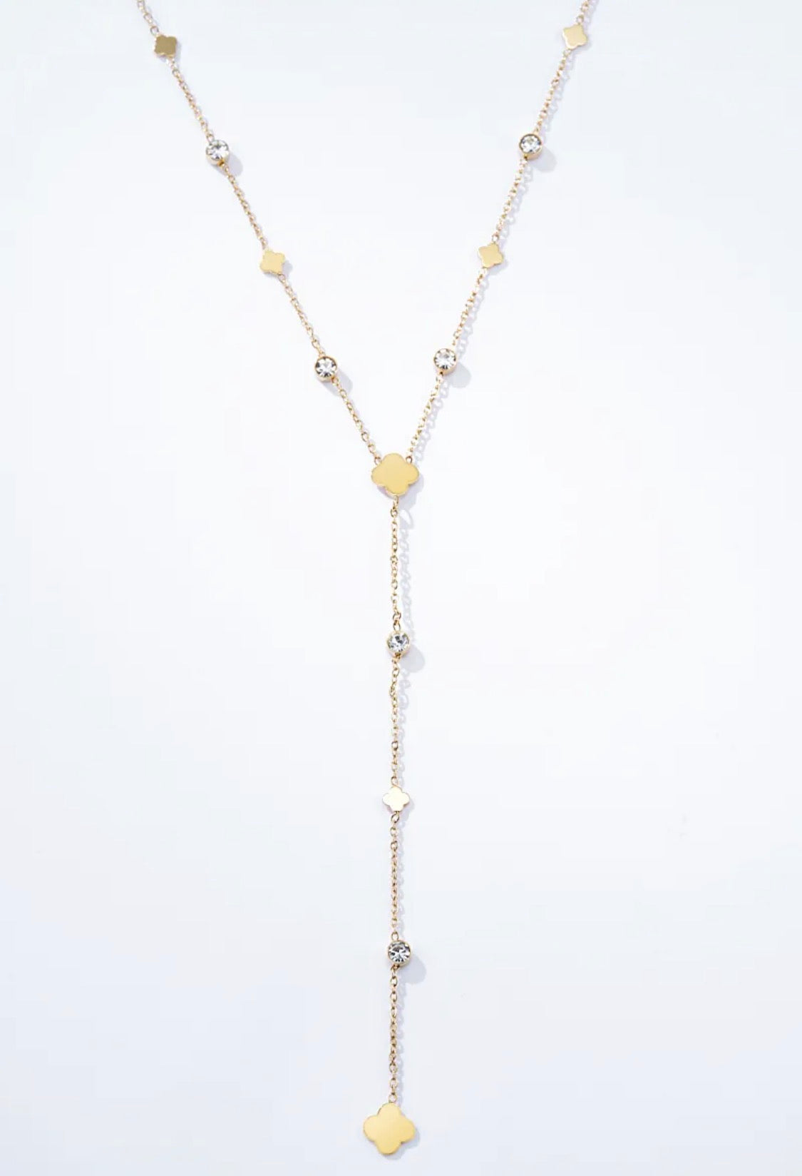 Collier Y trèfles doré ÉLINE L'ATELIER