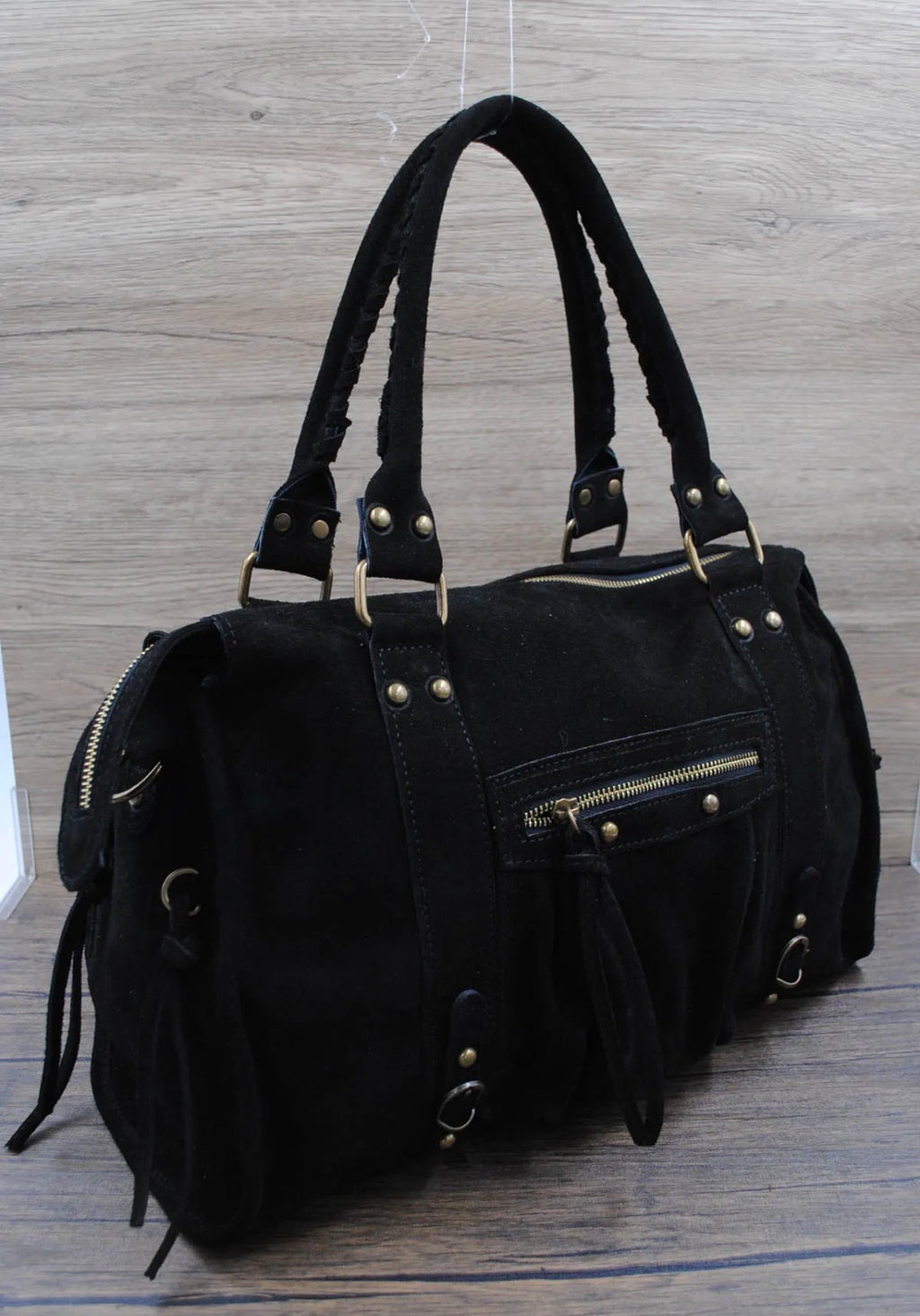 Sac à main cuir suède SYSTYLE