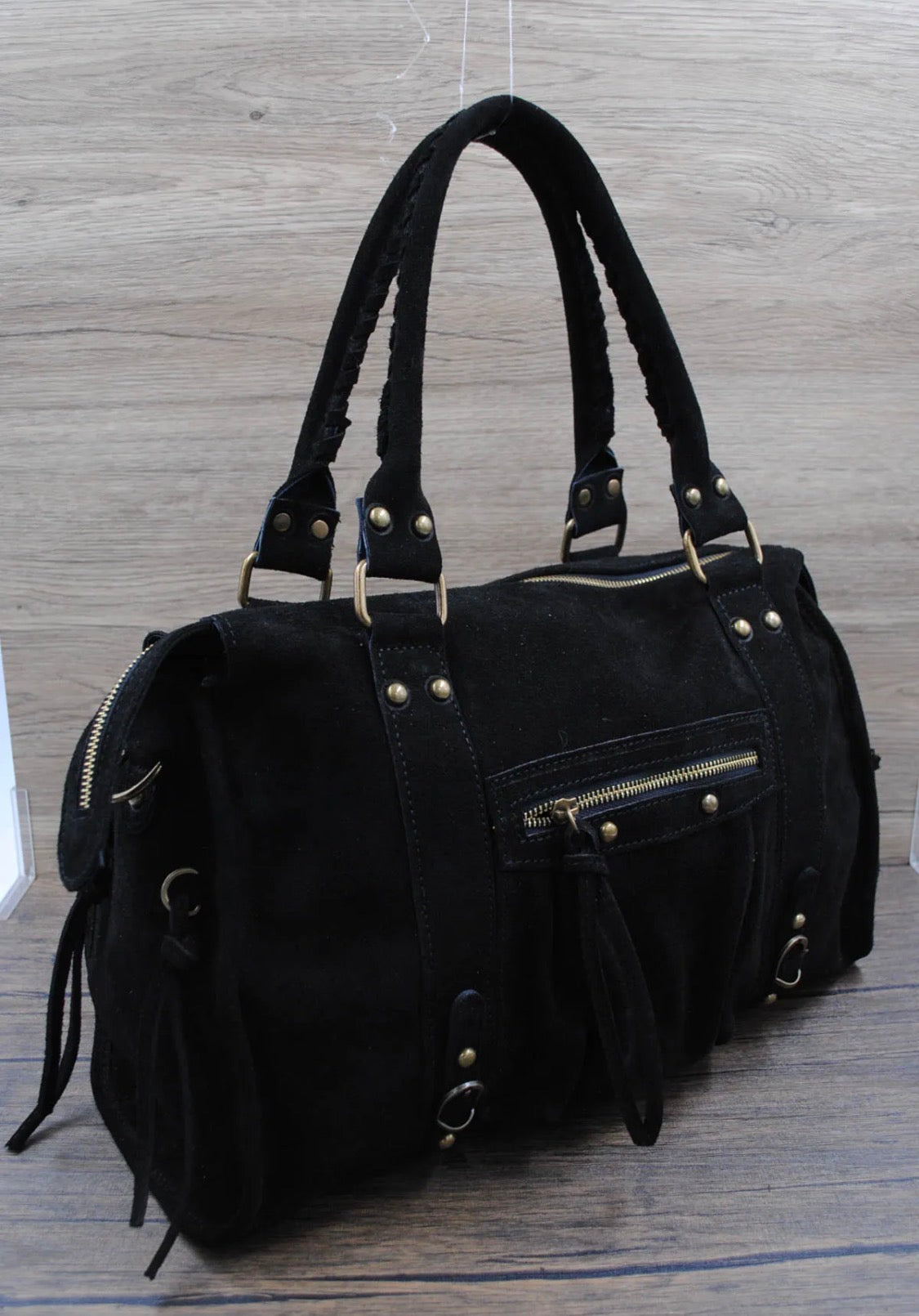 Sac à main cuir suède SYSTYLE