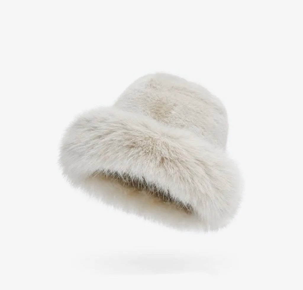 Bonnet femme Lineta en fausse fourrure à revers