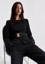 Ensemble pantalon fluide et veste ceinturée FRIME