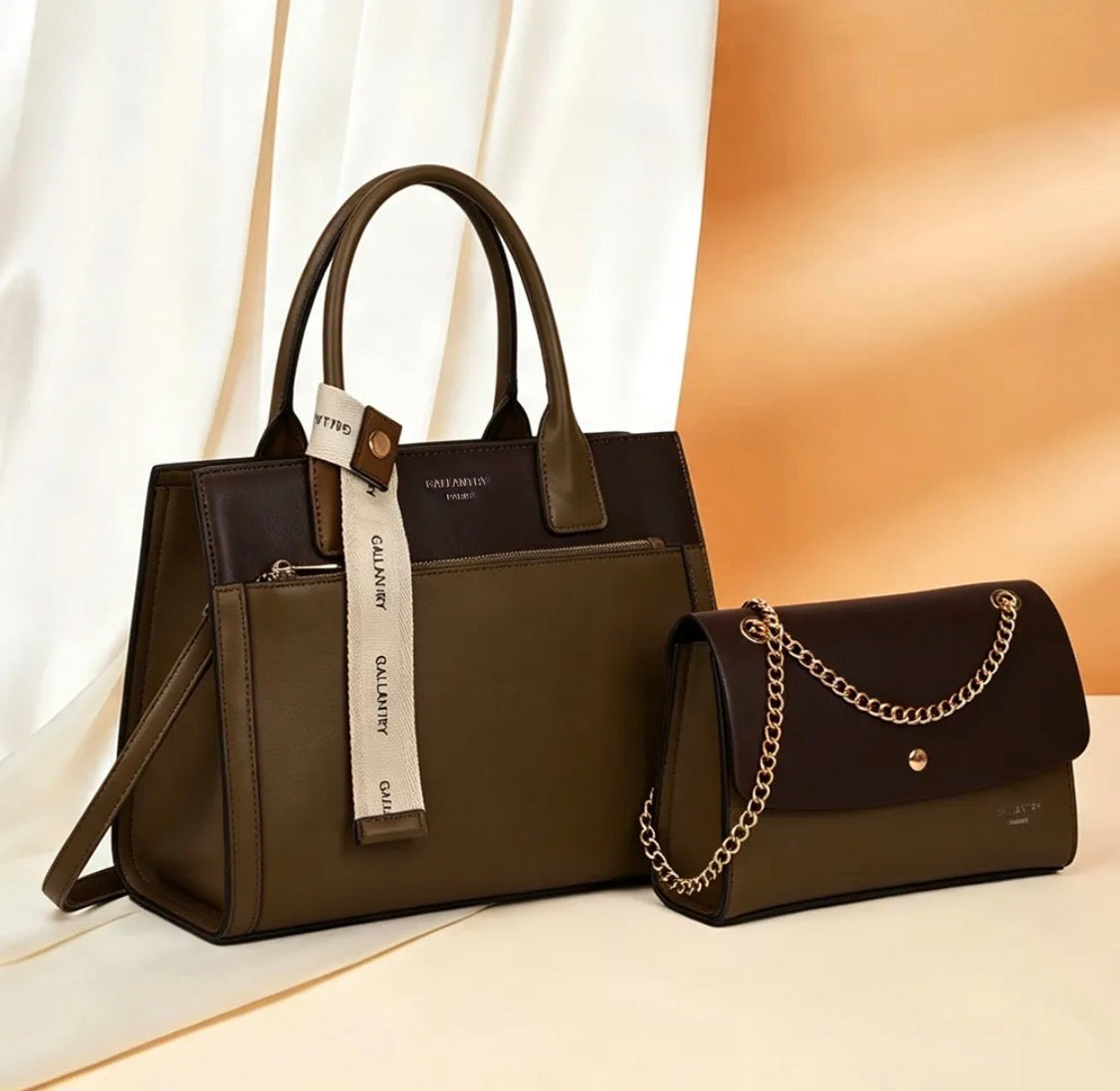 Coffret 2 pièces Sac à main & Pochette chaîne GALLANTRY