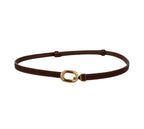 Ceinture fine en cuir à boucle dorée LOUISA LEE