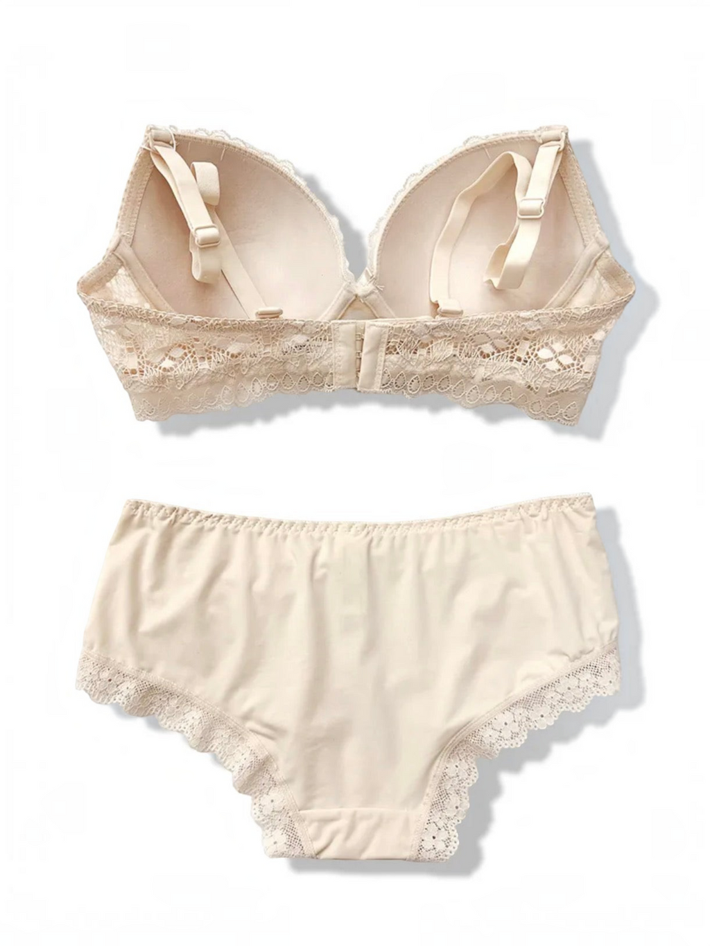 Ensemble lingerie BROCK BELLE COM'ELLE beige avec soutien-gorge bonnet C et culotte en dentelle douce