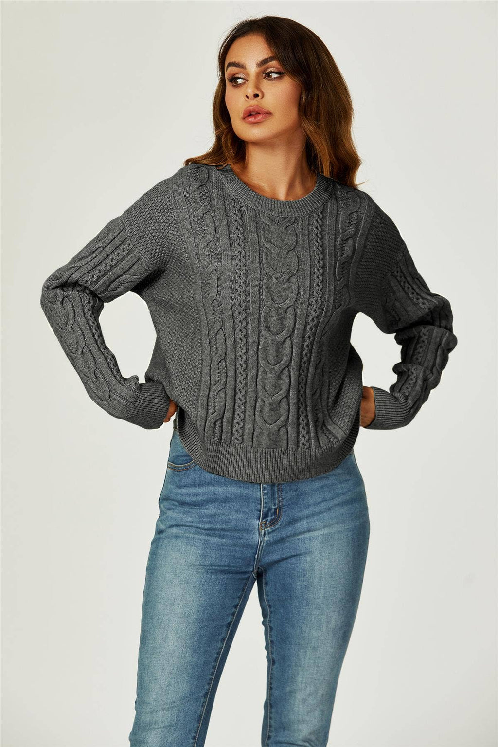 Pull Col Rond Maille Torsadée  FS collection