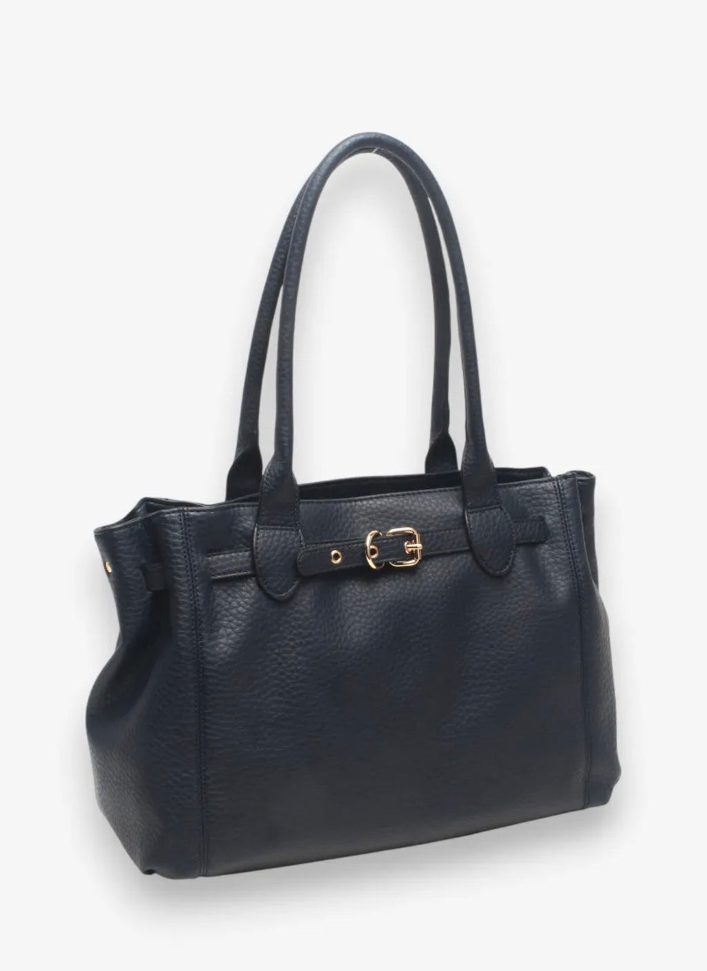 Sac cabas grainé à boucle dorée BESTINI