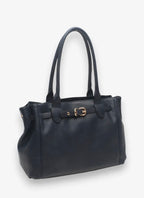 Sac cabas grainé à boucle dorée BESTINI