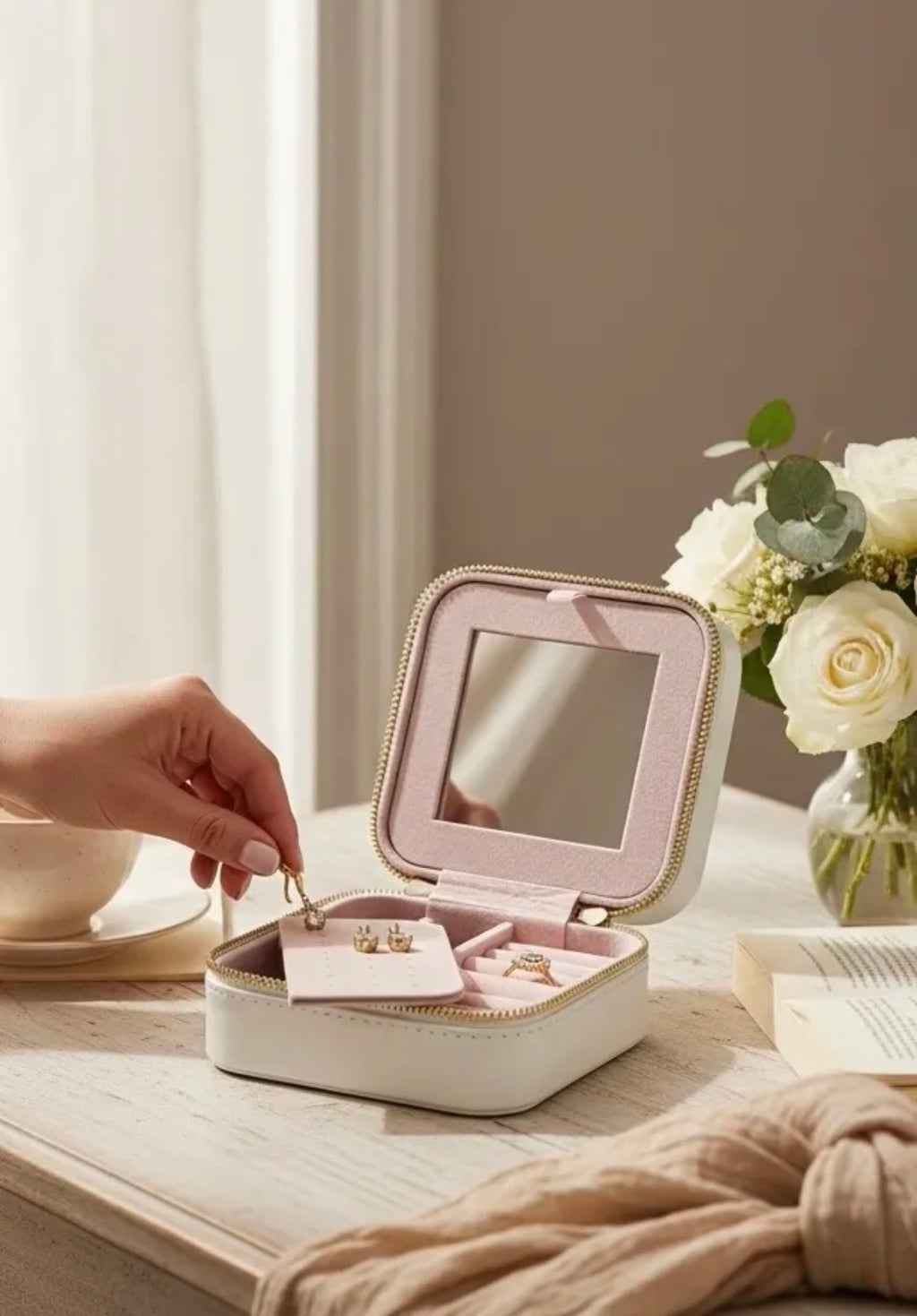 Boîte à bijoux avec miroir ÉLINE L’ATELIER