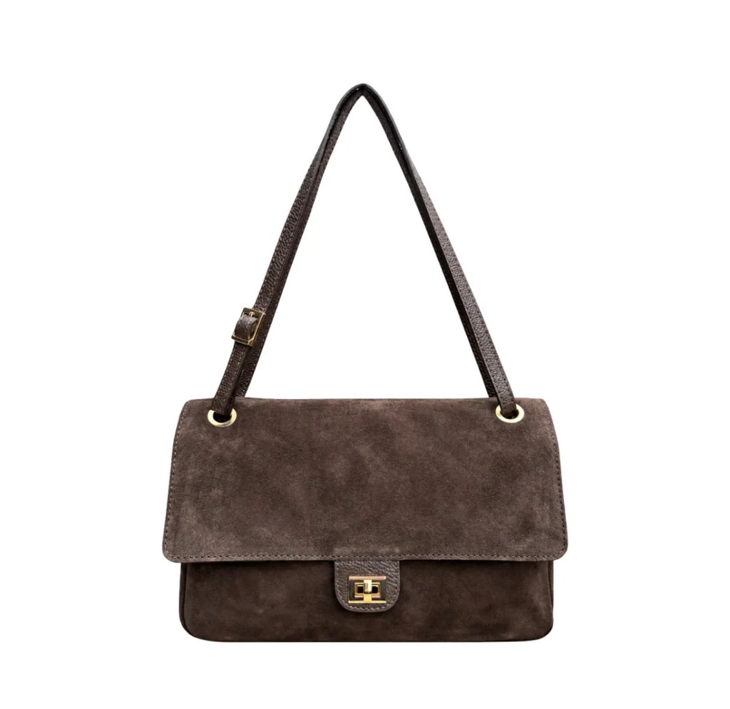 Sac à épaule en cuir suédé Aura M LOUISA LEE