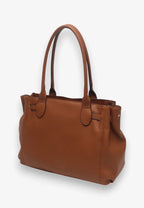 Sac cabas grainé à boucle dorée BESTINI